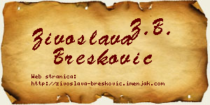 Živoslava Brešković vizit kartica